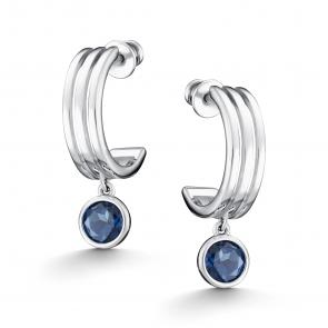 Серебряные серьги АЛЬКОР с ситаллом цвета Лондон топаз 02-5155/0НСЛ-00 фото