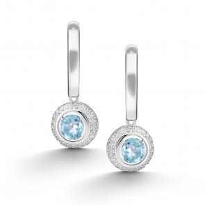 Серебряные серьги АЛЬКОР с топазом и фианитом 02-5157/00ТБ-00 фото