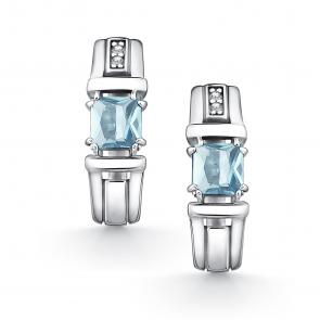 Серебряные серьги АЛЬКОР с топазом и фианитом 02-5158/00ТБ-00 фото