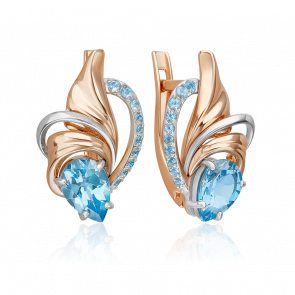 Серьги из комбинированного золота Platina с топазом 02-5163-00-201-1111 фото