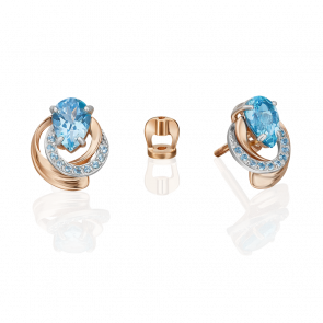 Серьги из комбинированного золота Platina с топазом 02-5167-00-201-1111 фото