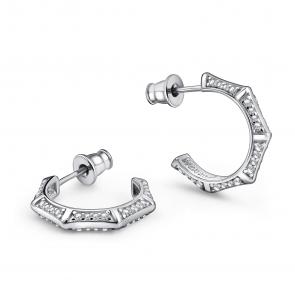 Серебряные серьги АЛЬКОР с фианитом 02-5172/00КЦ-00 фото