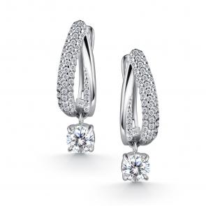 Серебряные серьги АЛЬКОР с фианитом 02-5174/00КЦ-00 фото