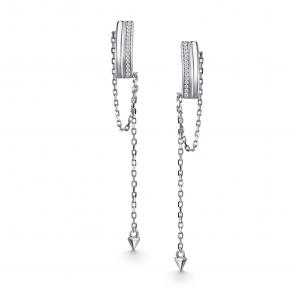 Серебряные серьги АЛЬКОР с фианитом 02-5180/00КЦ-00 фото