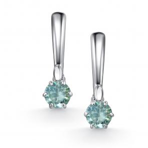 Серебряные серьги АЛЬКОР с муассанитом 02-5188/002М-00 фото