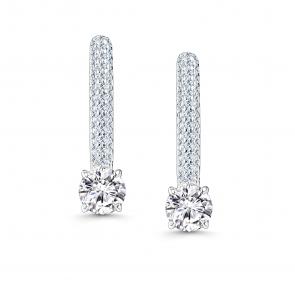 Серебряные серьги АЛЬКОР с фианитом и муассанитом 02-5191/000М-00 фото