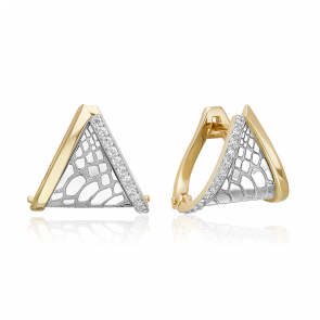 Серьги из комбинированного золота Platina с фианитом 02-5192-00-401-1121 фото