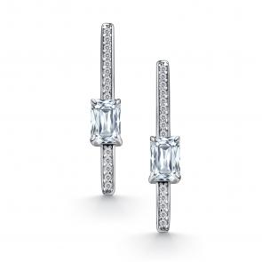 Серебряные серьги АЛЬКОР с фианитом 02-5200/00КЦ-00 фото