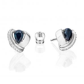 Серьги из белого золота Platina с бриллиантом и сапфиром 02-5205-00-105-1120 фото