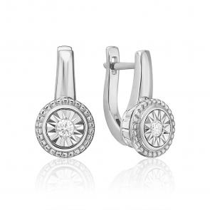Серьги из белого золота Platina с бриллиантом 02-5208-00-101-1120 фото