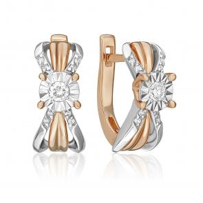 Серьги из комбинированного золота Platina с бриллиантом 02-5213-00-101-1111 фото