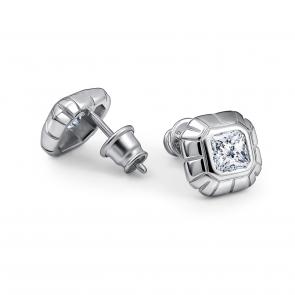 Серебряные серьги АЛЬКОР с фианитом 02-5220/00КЦ-00 фото