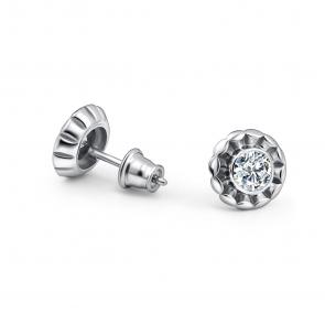 Серебряные серьги АЛЬКОР с фианитом 02-5221/00КЦ-00 фото