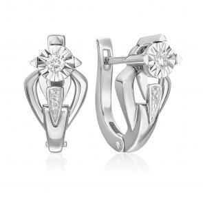 Серьги из белого золота Platina с бриллиантом 02-5223-00-101-1120 фото