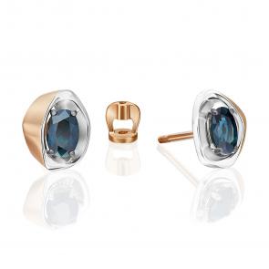 Серьги из комбинированного золота Platina с сапфиром 02-5224-00-102-1111 фото