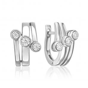 Серьги из белого золота Platina с бриллиантом 02-5238-00-101-1120 фото