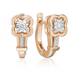 Серьги из комбинированного золота Platina с бриллиантом 02-5239-00-101-1111 фото
