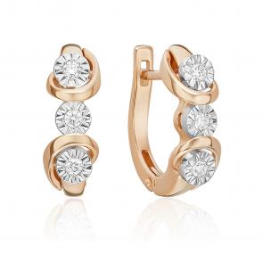Серьги из комбинированного золота Platina с бриллиантом 02-5241-00-101-1111 фото