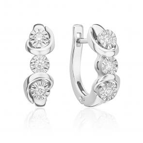 Серьги из белого золота Platina с бриллиантом 02-5241-00-101-1120 фото
