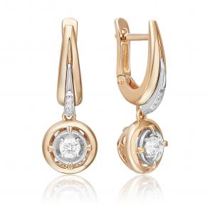 Серьги из комбинированного золота Platina с бриллиантом 02-5242-00-101-1111 фото