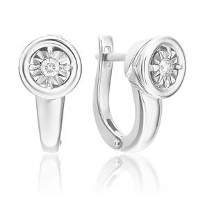Серьги из белого золота Platina с бриллиантом 02-5248-00-101-1120 фото
