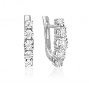 Серьги из белого золота Platina с бриллиантом 02-5258-00-101-1120 фото