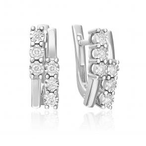 Серьги из белого золота Platina с бриллиантом 02-5273-00-101-1120 фото