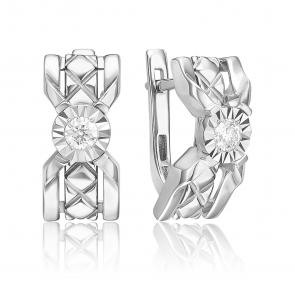 Серьги из белого золота Platina с бриллиантом 02-5274-00-101-1120 фото