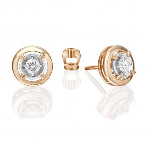 Серьги из комбинированного золота Platina с бриллиантом 02-5275-00-101-1111 фото