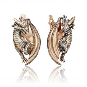 Золотые серьги Символ года Дракон Platina 02-5281-00-000-1110 фото