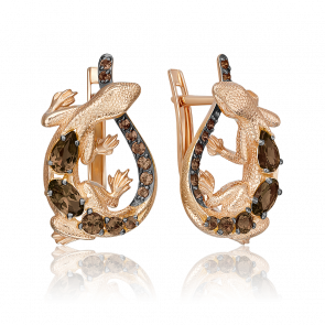 Золотые серьги Platina с кварцем 02-5287-00-202-1110 фото