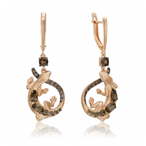 Золотые серьги Platina с кварцем 02-5288-00-202-1110 фото