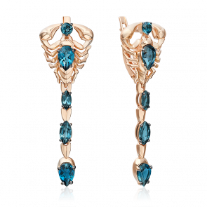 Золотые серьги Platina с топазом 02-5294-00-201-1110 фото