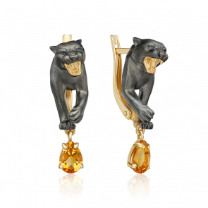 Серьги из лимонного золота Platina с цитрином 02-5297-00-206-1130 фото