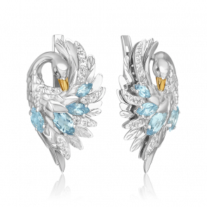 Серьги из белого золота Platina с топазом 02-5300-01-201-1120 фото