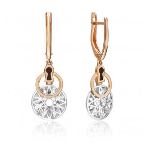 Серьги из комбинированного золота Platina с эмалью 02-5327-00-000-1111 фото