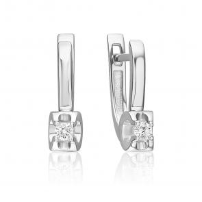 Серьги из белого золота Platina с бриллиантом 02-5330-00-101-1120 фото