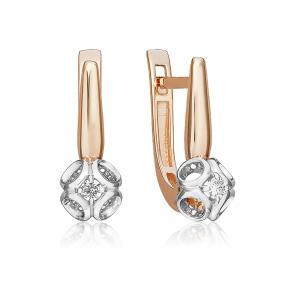 Серьги из комбинированного золота Platina с бриллиантом 02-5332-00-101-1111 фото