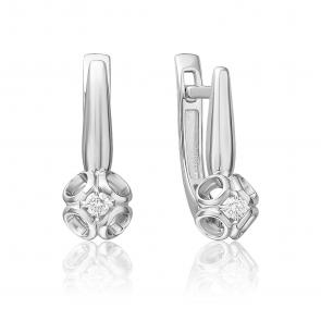 Серьги из белого золота Platina с бриллиантом 02-5332-00-101-1120 фото