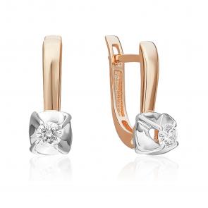 Серьги из комбинированного золота Platina с бриллиантом 02-5334-00-101-1111 фото