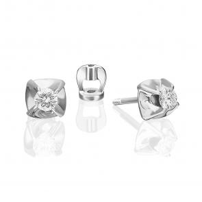 Серьги из белого золота Platina с бриллиантом 02-5335-00-101-1120 фото