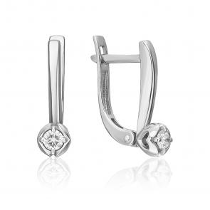 Серьги из белого золота Platina с бриллиантом 02-5336-00-101-1120 фото
