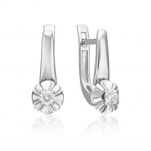 Серьги из белого золота Platina с бриллиантом 02-5338-00-101-1120 фото