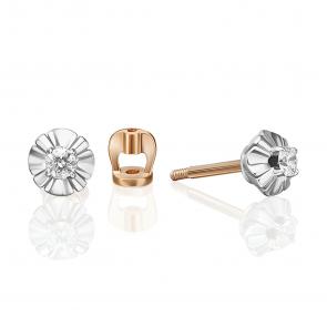 Серьги из комбинированного золота Platina с бриллиантом 02-5339-00-101-1111 фото