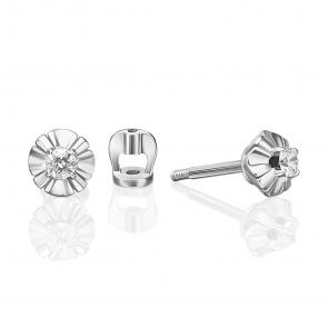Серьги из белого золота Platina с бриллиантом 02-5339-00-101-1120 фото