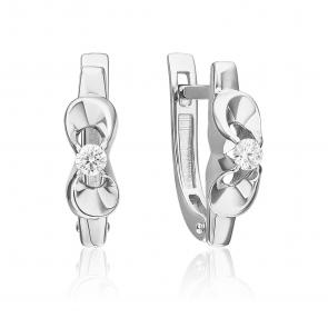 Серьги из белого золота Platina с бриллиантом 02-5340-00-101-1120 фото