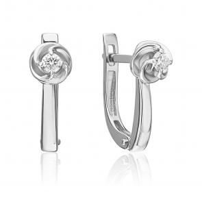 Серьги из белого золота Platina с бриллиантом 02-5341-00-101-1120 фото