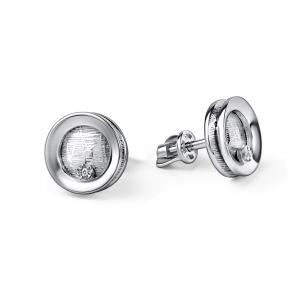 Серебряные серьги АЛЬКОР с бриллиантом 02-5341/000Б-00 фото
