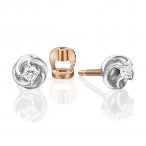 Серьги из комбинированного золота Platina с бриллиантом 02-5342-00-101-1111 фото