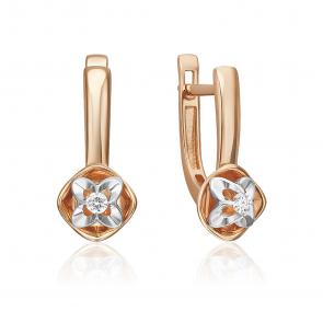 Серьги из комбинированного золота Platina с бриллиантом 02-5343-00-101-1111 фото